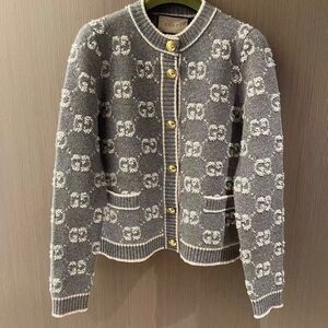 Gucci Gray and Cream Logo Blazer